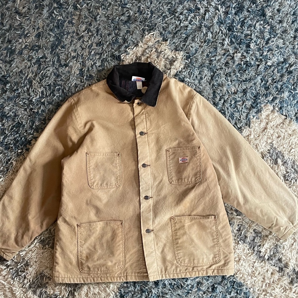 Dickies Tan Shirt Jacket with Black Collar